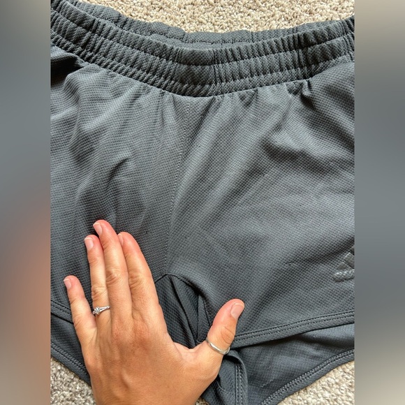 Adidas Black and Blue Athletic Shorts with Split Hem - Picture 2 of 7